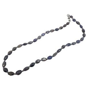 Faceted Iolite Bead Necklace With Sterling Silver Clasp 18 Inches Long